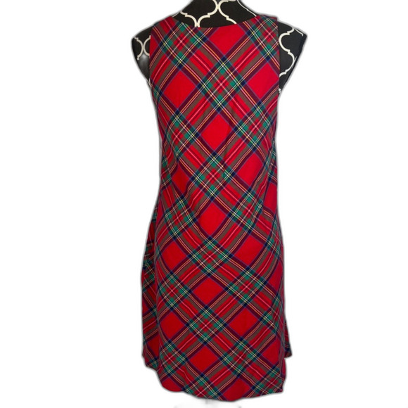 Vineyard Vines Red Tartan Plaid Sleeveless Aline Preppy Wool Blend Dress Size 4 - Picture 9 of 9